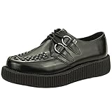  TUK AV6806 T.U.K. Schwarz Leder Schuhe Creepers Unisex Viva Sohle (46)