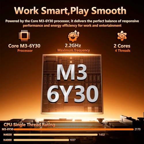 Pc Portatile 15,6 Pollici, Notebook Win 11 8Go Ram 256Go Ssd, Laptop Core M3 6Y30 Cpu Tastiera Numerico Retroilluminata, Computer Portatile Sottile E Leggero Schermo Fhd 180° Hdmi USB3.0 Wifi5 BT4.2 - 4