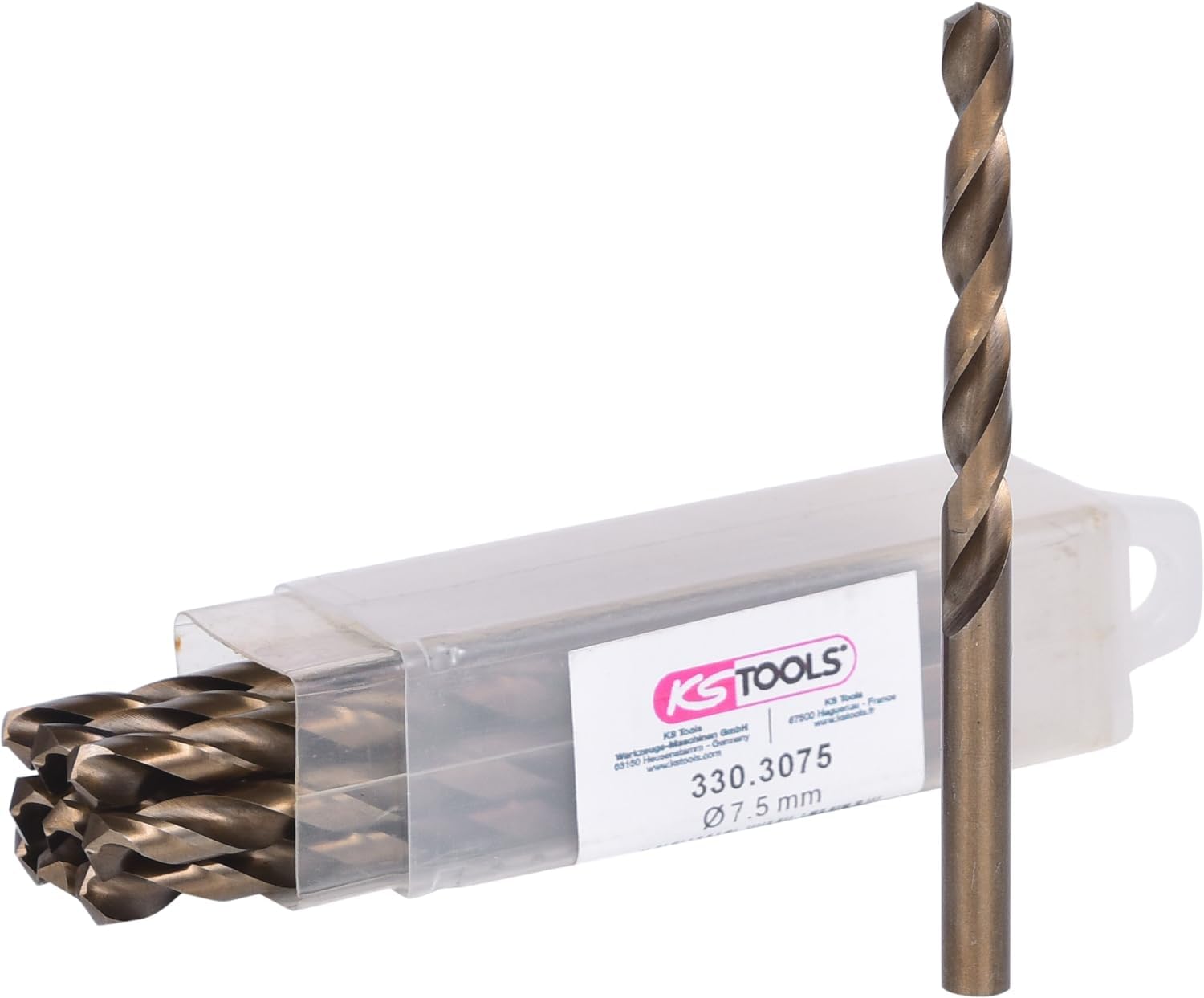HSS-G Co 5 twist drill, pack of 10, 7,5mm