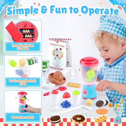 Play PLAYGO-36312 Smoothie Maker Toy Blender Set - 27 Pcs Pretend Play Kitchen Appliance For Kids thumb #4