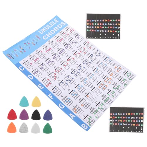 Abaodam Kit Para Principiantes De Ukelele Con Pegatinas Para Trastes Con Código De Colores, Tabla De...
