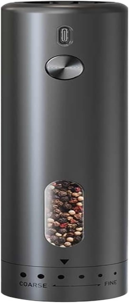 Electric Pepper Grinder External Adjustable Salt and Pepper Grinder Set Rechargeable Automatic Refillable(1Pcs)