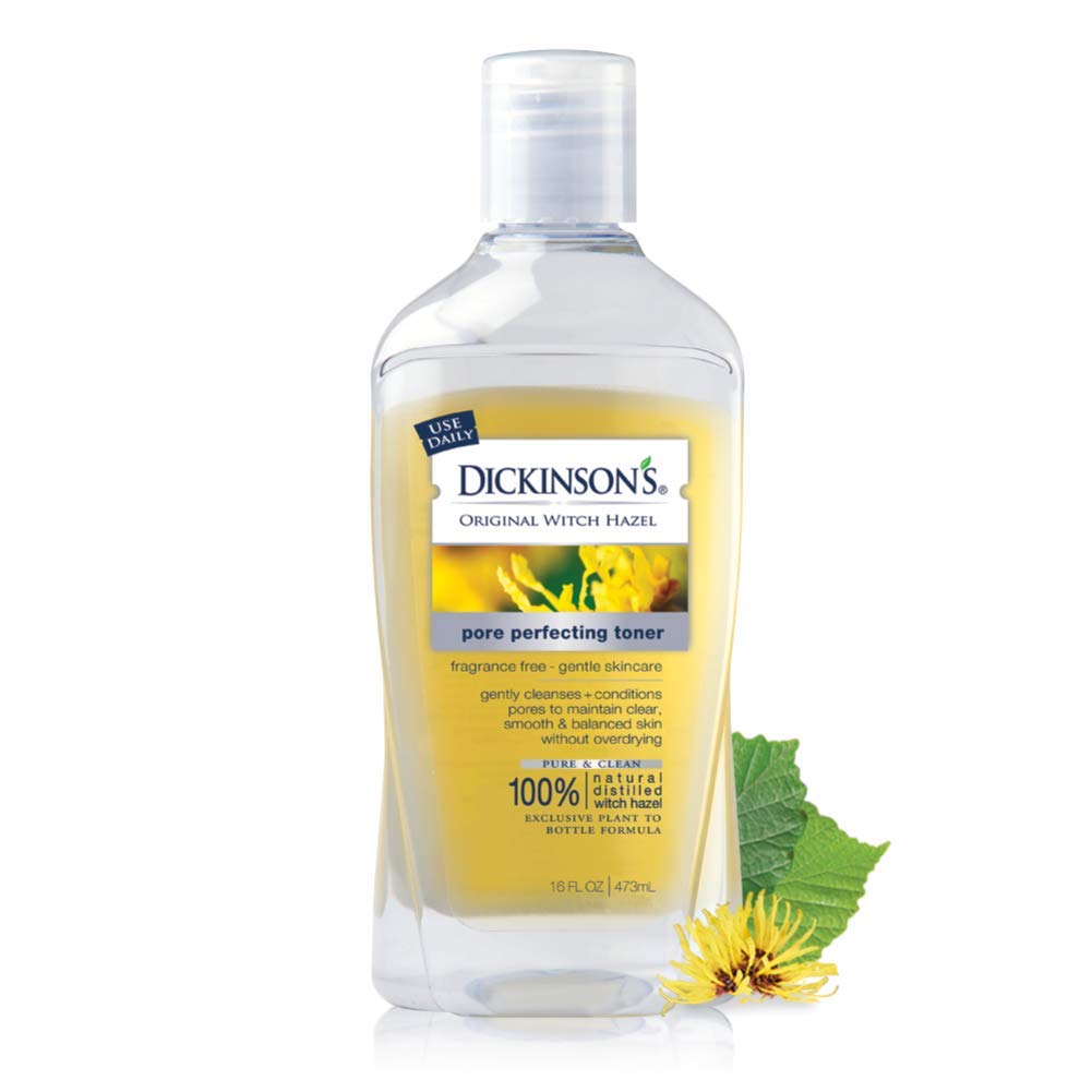 Dickinson's Original Witch Hazel Pore Perfecting Toner, 100% Natural, 16 Ounce Fragrance free : Facial Toners : Beauty & Personal Care