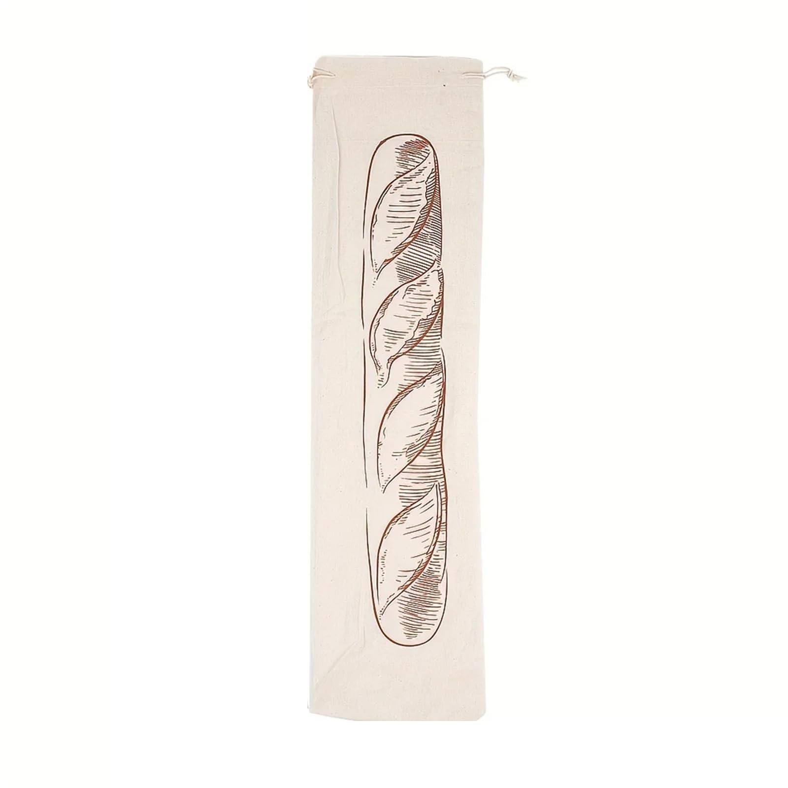 ApuaVireo&Co Linen Bread Storage Bag Linen Bread Bag Reusable Cotton Drawstring Storage Loaf Natural Baguette(B)