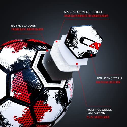 Capra Official Soccer Ball Size 5 | Thermally Bonded Match Ball For Professional Training And Match | Waterproof Size 5 Soccer Ball For Men Youth Boys & Girls Soccer Players #TOP2