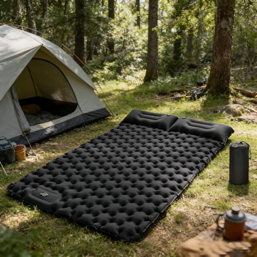 Matelas de camping double gonflable ultra léger et résistant haute performance