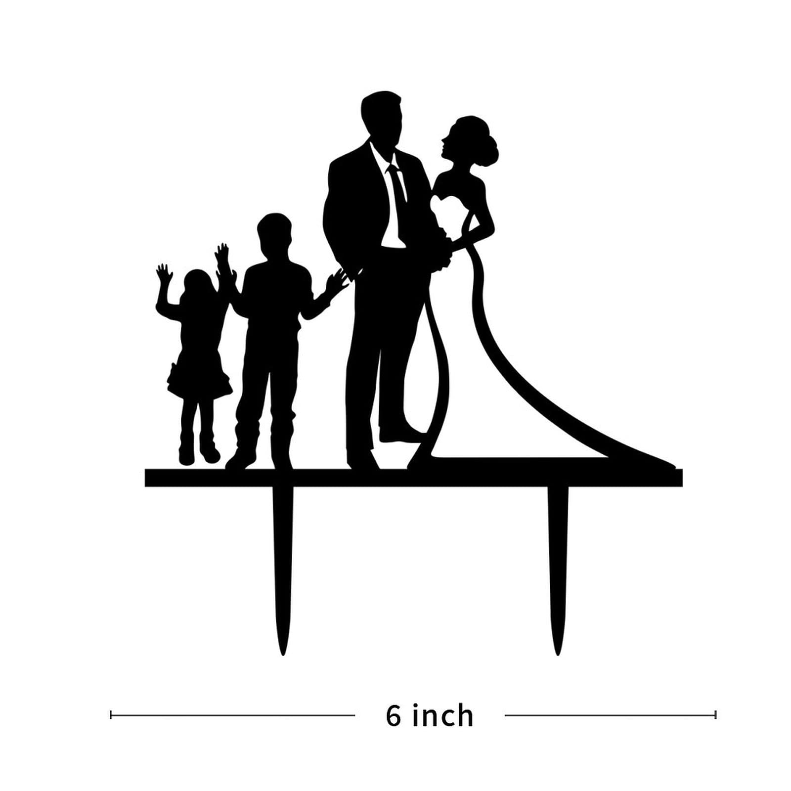 Shimeyao Minimalist Black Wire Wedding Cake Topper - 6.7x3.5", Vintage Style For Engagement, Bridal Shower - View #10