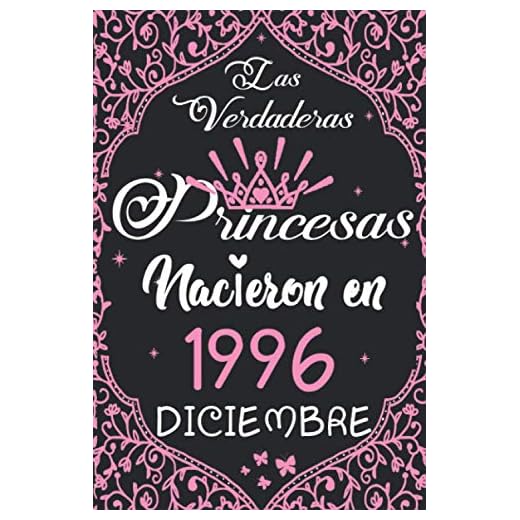 Las Verdaderas Princesas Nacieron en 1996 Diciembre: Regalo de cumpleaños de 24 años para mujeres cuaderno forrado cuaderno de cumpleaños regalo de, ... niñas, tía, novia , 6 * 9 pulgadas 120 pagina