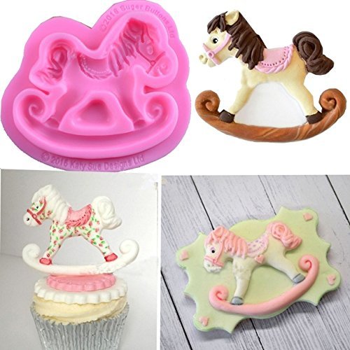 Generic Sugar Buttons Carousel Horse Silicone Mould Fondant Cake Decorating Cupcake Candy Chocolate Confeitaria Kitchen Accessories