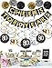 80th Birthday Party Decorations Kit - Gold Glittery Cheers to 80 Years Banner,Poms,12Pcs Sparkling 80 Hanging Swirl for 80th Anniversary Decorations 80 Years Old Party Supplies