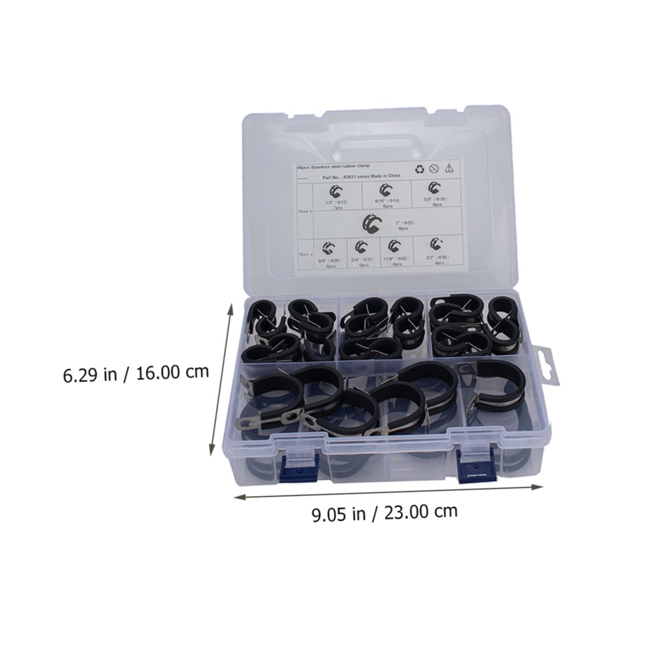 Veemoon Colliers De Serrage Pour Tuyaux 45 Pièces Colliers En Forme De R Pour Radiateur Usage Domestique Et Marin