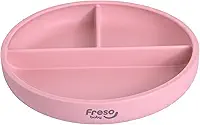 Freso Baby Prato Alimentação Bebê Introdução Alimentar Blw Bliss Silicone Atóxico Livre De Bpa Antibacteriano Com Ventosa E Divisória Cor Rosa