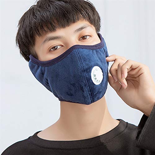 Preisvergleich Produktbild Fostudork Unisex Gesichtsmaske Cotton Mundmaske Staub Waschbar Wiederverwendbare Schutzmaske, Navy