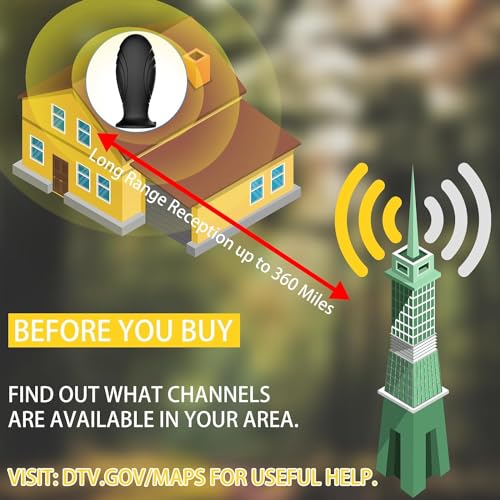 TV Antenna,TV Antenna Indoor,Antenna TV Digital Hd Indoor, TV Antenna for Local Channels, Amplified Signal Booster Support 4K 1080p and All Old TVs,with High Performance Coax Cable