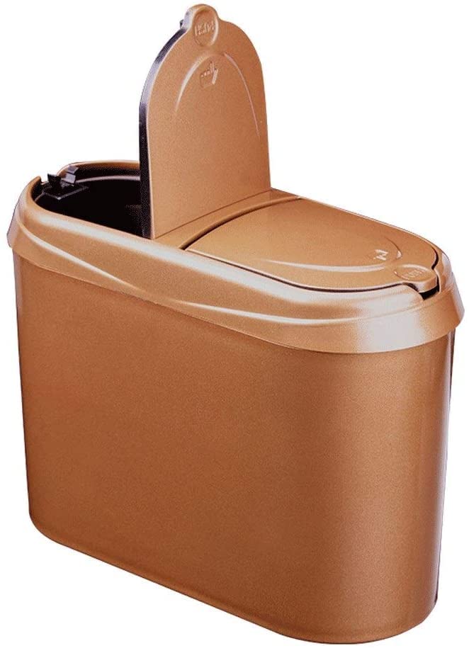 Cubo de basura para coche de plástico con tapa y gancho para colgar en asientos