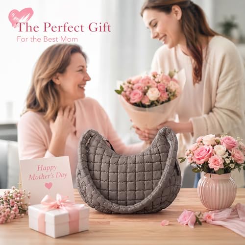 Image of Puffer Tote Bag for Women Large Quilted Crossbody Bag Quilted Carryall Bag Soft Puffy Hobo Handbags Puff Purse Shoulder Bag