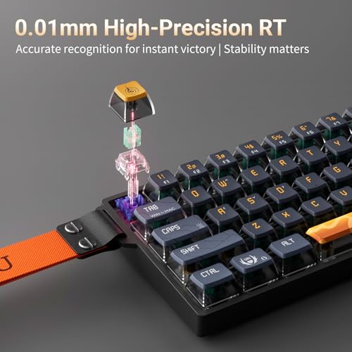 Image of Hexgears HK-K22 Hall Effect Gaming Keyboard, 65% TKL Wired Mechanical Keyboards, Rapid Trigger Magnetic Switch Keyboard w /Actuation Point Adjustable, 8K Hz Polling Rate, for FPS Gamer (Fire)