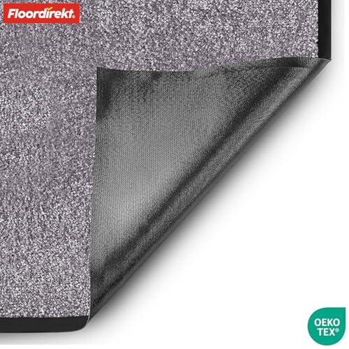 Floordirekt Schmutzfangmatte Rhine - waschbare & leistungsstarke Fußmatte - Sauberlaufmatte mit Rutschfester Rückseite - Türmatte für den Eingangsbereich (Grau (Sparrow), 90 cm x 120 cm)