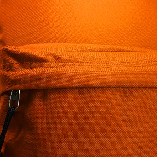 K-Cliffs Classic Bookbag Basic Backpack Simple School Book Bag Casual Student Daily Emergency Survival Daypack 18 Inch with Curved Shoulder Straps Orange
