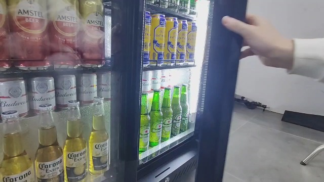 Image of BODEGACOOLER Back Bar Cooler with 3 Glass Doors,12 Cu.Ft Undercounter Commercial Bar Beverage Refrigerator,Stainless Steel Top Drink Fridge for Beer Soda LED Lighting,DOE Approved,Restaurant,Store
