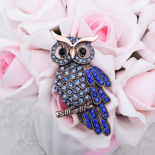 Grtdrm Created Rhinestone Crystal Brooch, Elegant Owl Fashion Pin Gift #TOP3