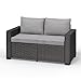 Koll Living 2-Sitzer San Diego in anthrazit, passend für Loungesets, Möbelsets und Gartenmöbel in offener Rattanoptik, extra Dicke Sitz- und Rückenkissen, 116 cm Sitzbreite
