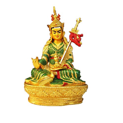 ZHM Store - Estatua de buda tibetana de loto de cobre de color de 15,24 cm