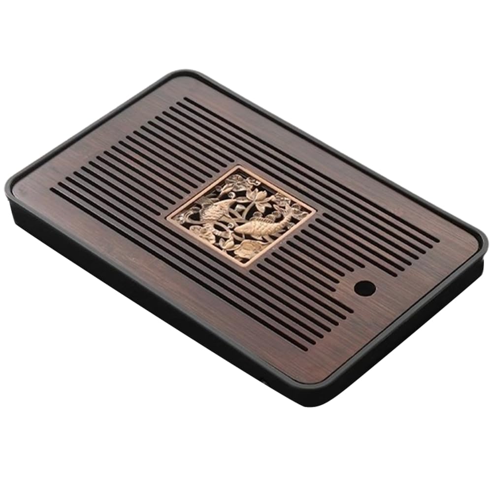 Yominerr Bamboo Tea Tray Portable Dishes Rectangle Tea Ceremony Chaban Tea Chaban Tea Table Dual Purpose Drainage Water Storage D