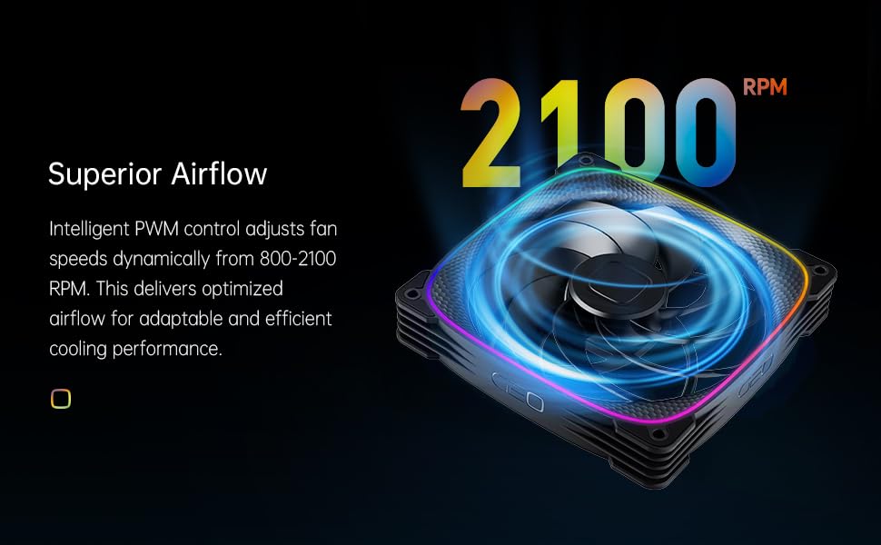 Miniatura 5 de Geometric Future Squama 2503R Ventilador RGB PWM de hoja inversa - 5.512 in - 1 paquete - Rendimiento y equilibrio silencioso - Bucle de iluminación