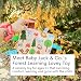 Baby Jack & Co 8x8” Forest Woodland Animal Lovey Tag Toys for Babies - Crinkle Toys for Developing 5 Senses - Soft & Safe - Learn Shapes & Colors - Soother & Tummy Time - BPA Free w/Stroller Clip