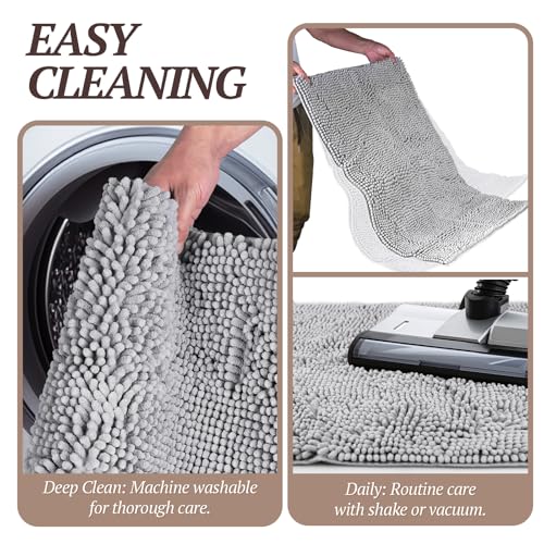 Image of VIVAGLORY Dog Door Mat Absorpmax Dog Rug for Muddy Paw, Mat for Muddy Paw Door Indoor Floor Entryway, Waterproof Washable & Water Absorbent Dirt Trapper, 31 inch x 20 inch, Brown