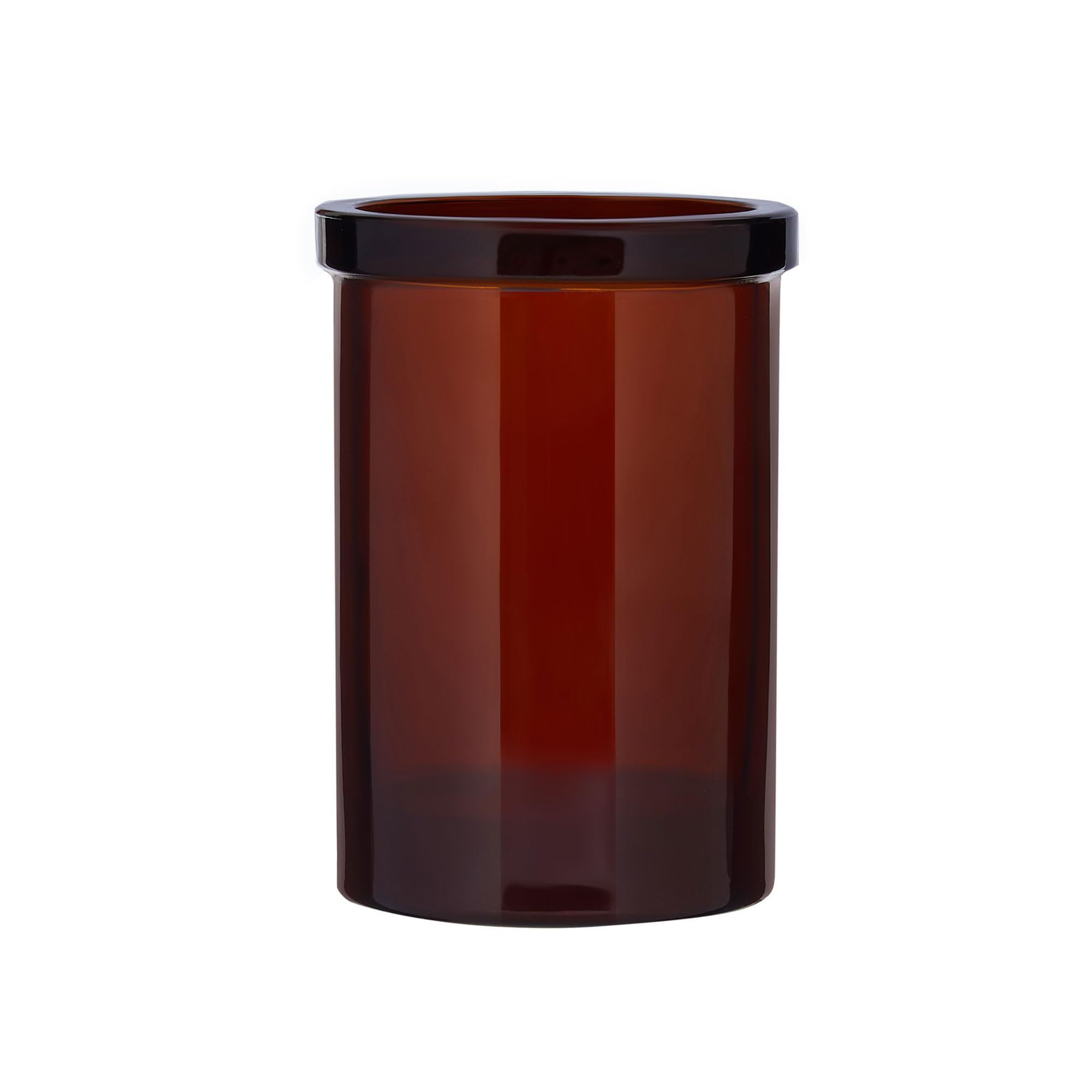 Kuishi Amber Glass Toothbrush Holder – Bathroom Tumbler & Toothpaste Holder, Toothbrush Cup With Stable Base, Stylish Bathroom Accessories & Brush Holder