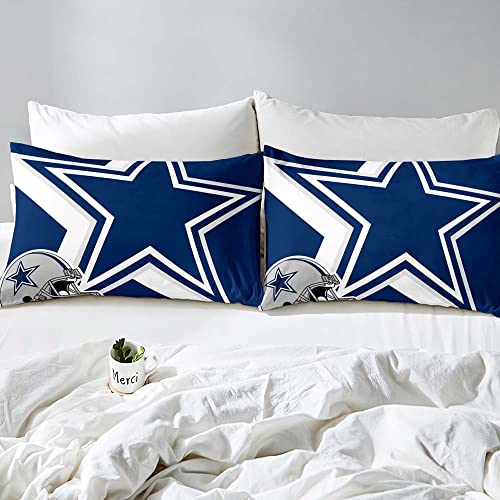 Luvivihome 3Pcs Football Bedding Duvet Cover Full Sports Bedding Kids Teen Boys Bedding Navy Blue Comforter Bedspread Quilt Cover Football Decor Football Gifts For Men Boyfriend Husband 2 Pillowcases #TOP3