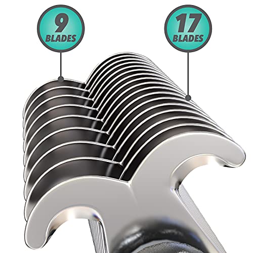 Ruff 'N Ruffus Double Sided Professional Grade Undercoat Pet Rake Brush | Gently Removes Loose Undercoat, Mats & Tangled Hair | Reduces Shedding By 95% | Great For Dogs & Cats | + Free Nail Clipper #TOP1