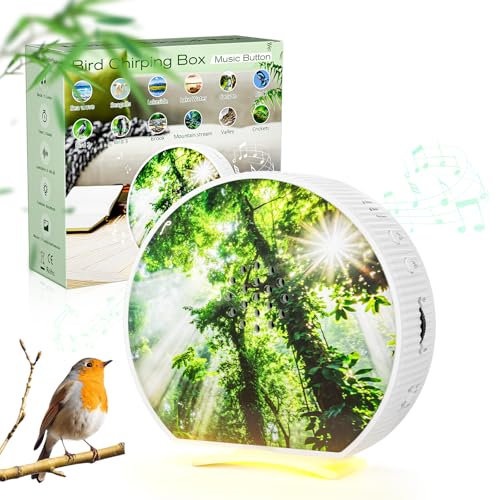 Boîte à Détecteur de Mouvement,Son Naturel à Bruit Blanc avec Lumières, Minuteur, Capteur Radar Sensible, 12 Chansons Apaisantes, pour Salle de Bain,...