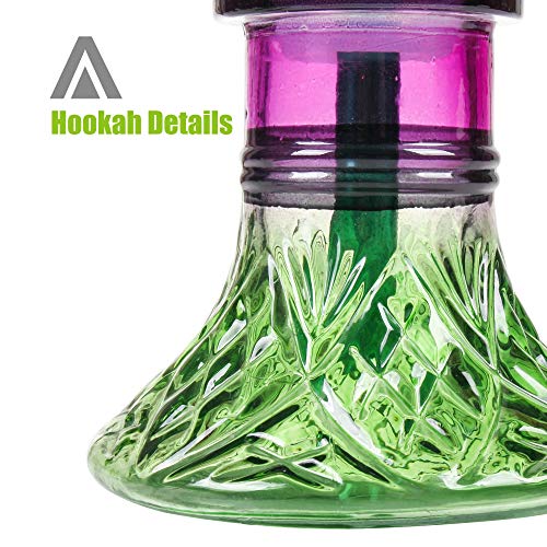 Reanice 11" Green Glass Hookahs Set 2 Hose Hookah Small Water Shisha #TOP4