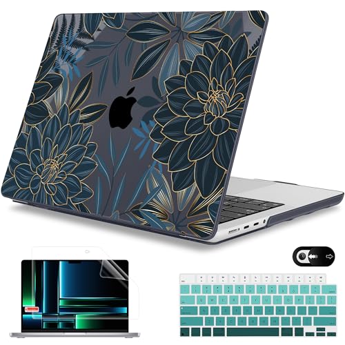Mektron Case for M5 MacBook Pro 14 inch 2026 Model A3427 A3426 Fit 2025-2021 Model A3434 A3112 M4 A3112 A3401 A3185 M3 A2918 A2992 M2 A2779 M1 A2442 Pro/Max Cover, Dahlia Flower C035 by Mektron - Used condition - US$20.08