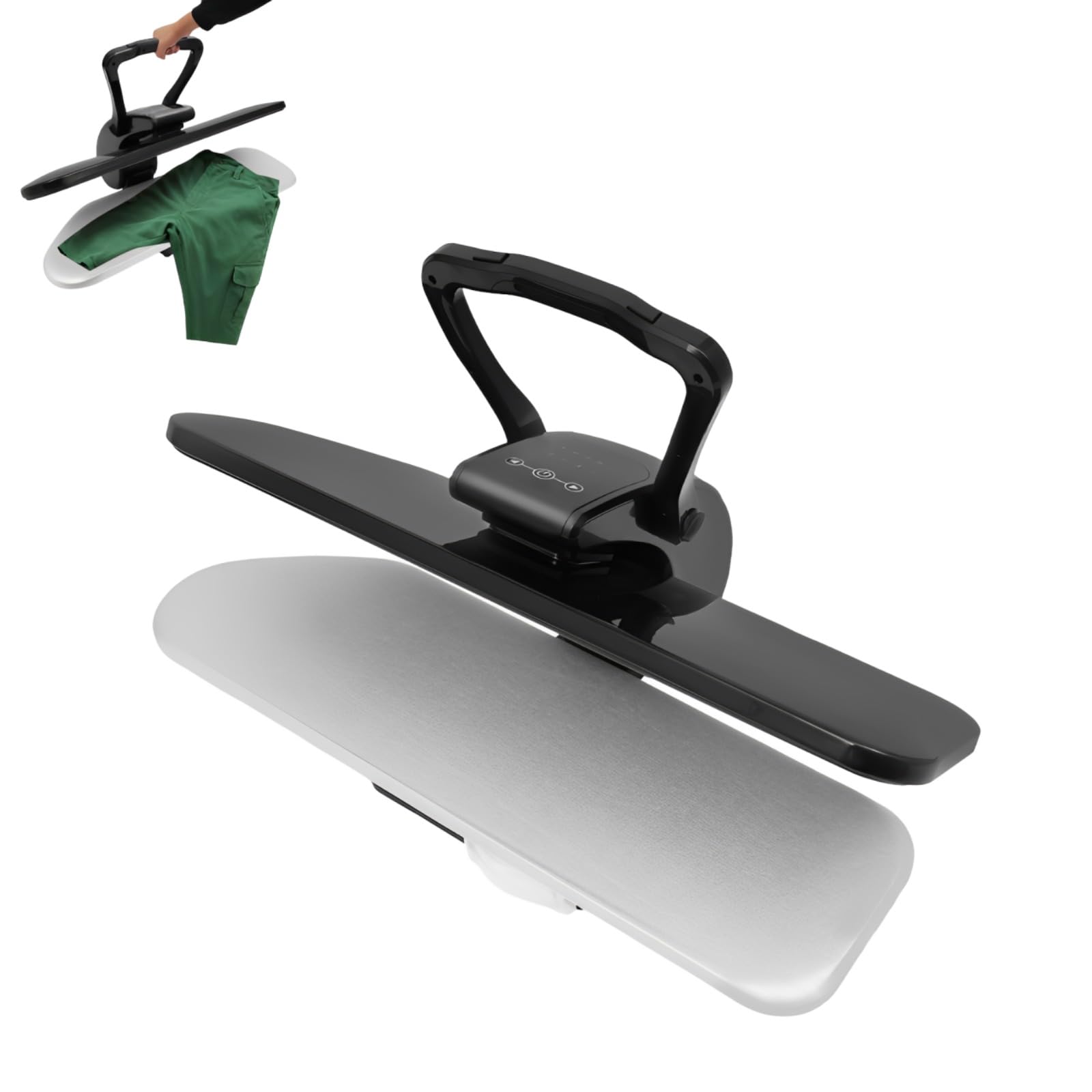 Professionelle Dampfbügelpresse, 2200W Intelligente Dampfpresse, BüGelautomat 91cm, Temperaturbereich 90-200 ℃, 5 Temperaturstufen, Selbstsperrkraft 8kg, Superschnelles Bügeln (Schwarz)