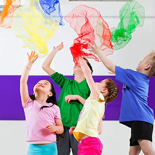 Luriseminger 30 Stück Jongliertücher, Bunte Tücher in 15 Farben, Tanz Tücher für Babys Kinder und Erwachsene - 60 x 60cm – Bild 7