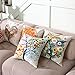 Yangbaga Colorido Otoño（5pc） Flor Árbol Algodón de Lino, Throw Pillow Case, Funda...
