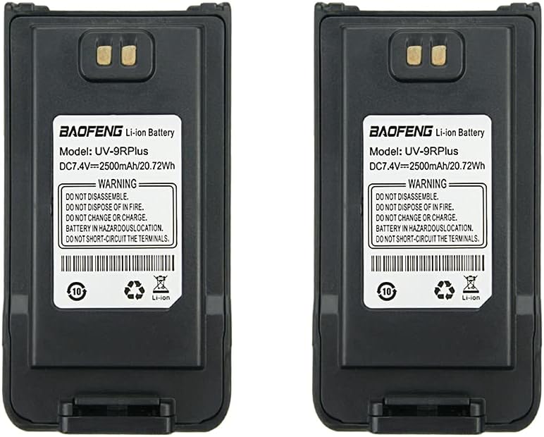 2 Pack 7.4V 2500mAh Replacement Li-ion Battery for UV-9R UV-9R Plus Two Way Radio Battery