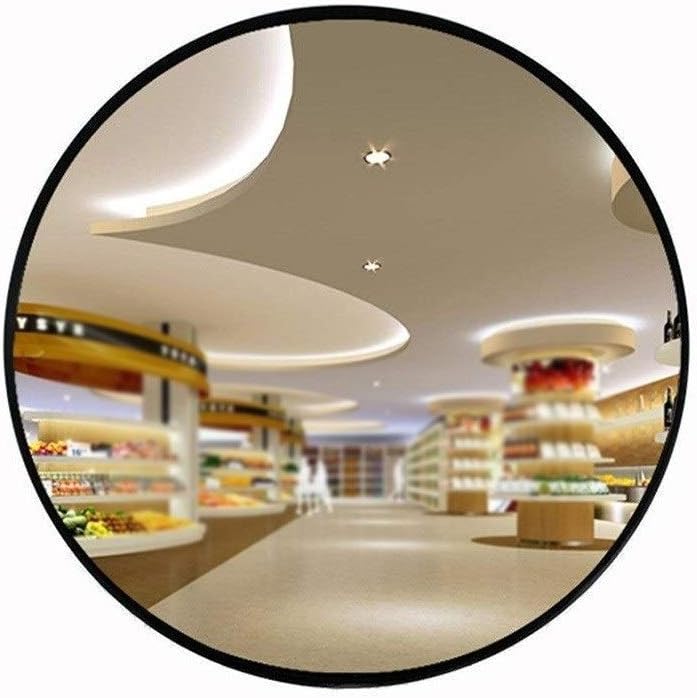Supermarket Convex Anti-theft Mirror Black Round Wide-angle Lens Durable Portable Safety Mirror Diameter: 15CM/21CM/30CM safety (Size : 21CM)