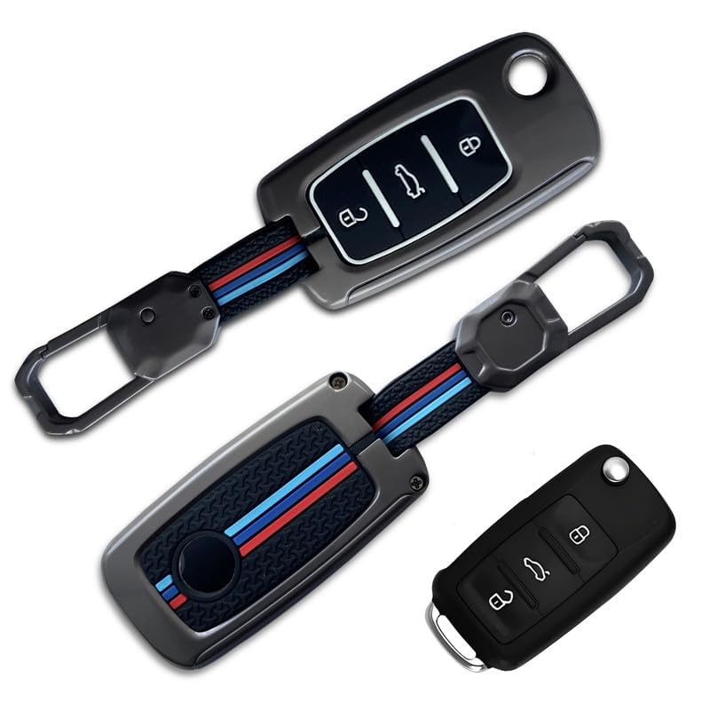 Image of NEODRIFT 'KeyShield' Car Key Cover for Skoda Kushaq (Shape 2, 03 Buttons) (Durable, Stylish, 360 Protection)