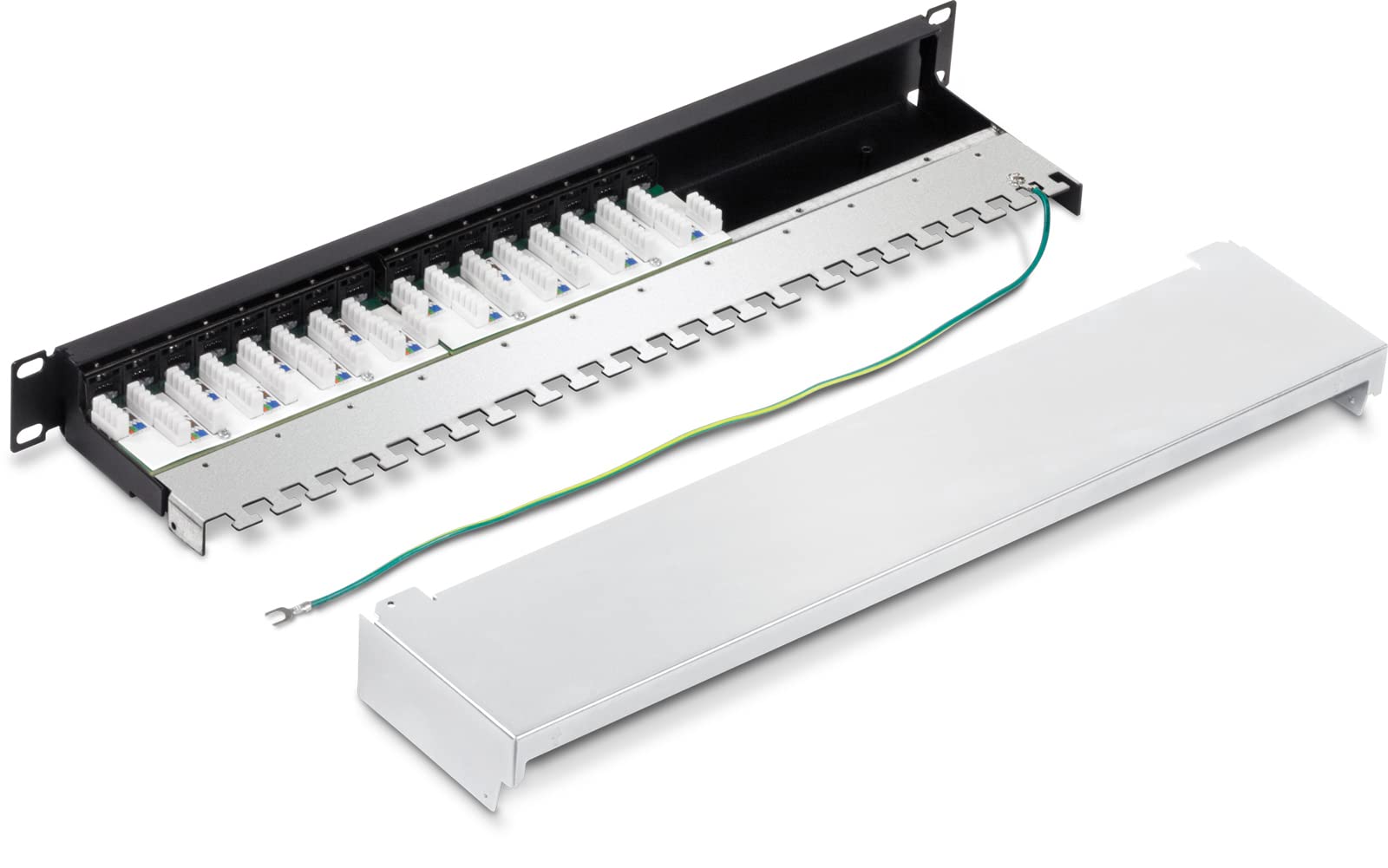 TRENDnet, TC-P16C6AS, 16 Port Cat6A geschirmtes Patchpanel, 1HE 19" Metallgehäuse, 10G kompatibel, kompatibel mit Cat5e / Cat6 / Cat6A Ethernet Kabeln, Kabelmanagement