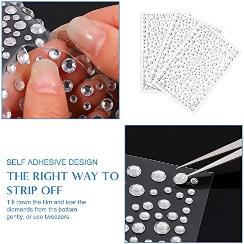 metagio Crystal Rhinestones Stickers,Self-Adhesive Diamond Jewels Sticker Rhinestones Crystal Gem Stickers with Tweezers for Nail Face Art Decorations Clothes Craft Girls Room Decorations