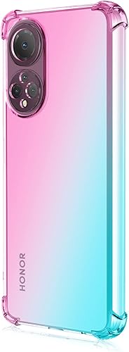 Miniatura 2 de Funda compatible con Honor X7, delgada y suave, TPU a prueba de golpes, antiarañazos, con parachoques de esquina reforzada, rosaverde