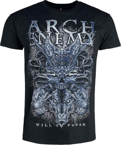 Arch Enemy Will To Power Men's T-Shirt Black Vorne Bedruckt, Hint...