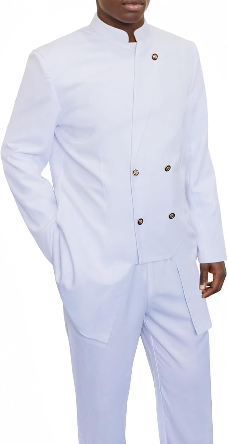 African Suit for Men Elegant Dashiki Blazer Pants 2 Piece Set Business Attire Party Outfit Clothing - Image 2