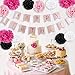 Paper Jazz 13pcs Pink Pompom Party Decoration Hanging Happy Birthday Banner for Girl/Boy Birthday Baby Shower Party Supplies hot Pink Black White