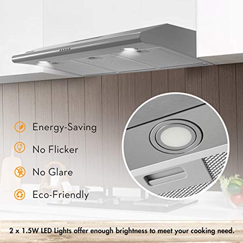Firegas FGS-USF22A90AC Under Cabinet Range Hood 36 Inch With Ducted/Ductless Convertible, Slim Kitchen Stove Vent Hood thumb #5